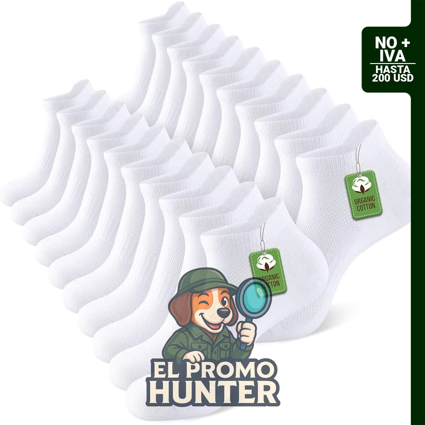 Pack de 10 pares de calcetines tobilleros de algodón para mujer, diseñados para actividades atléticas.