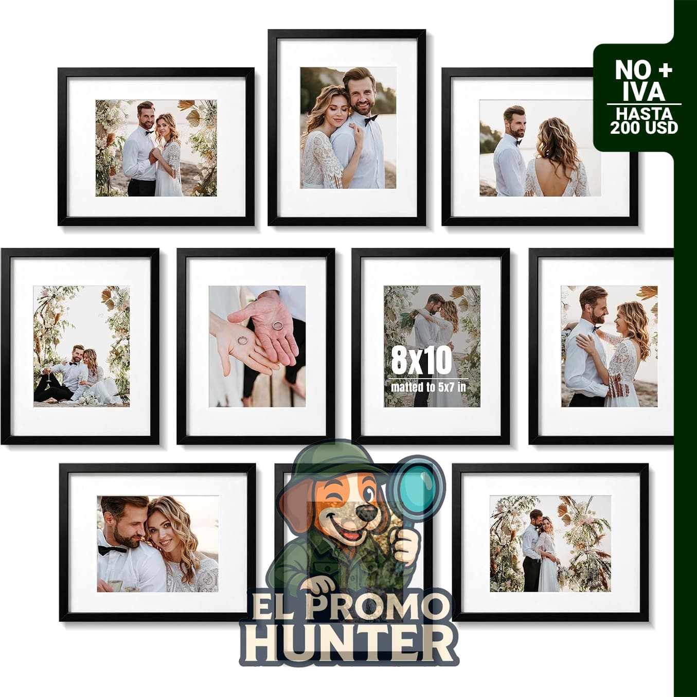 LaVie Home Juego de 10 portarretratos de 8 x 10" (20.3 x 25.4 cm) para galería de pared o mesa.