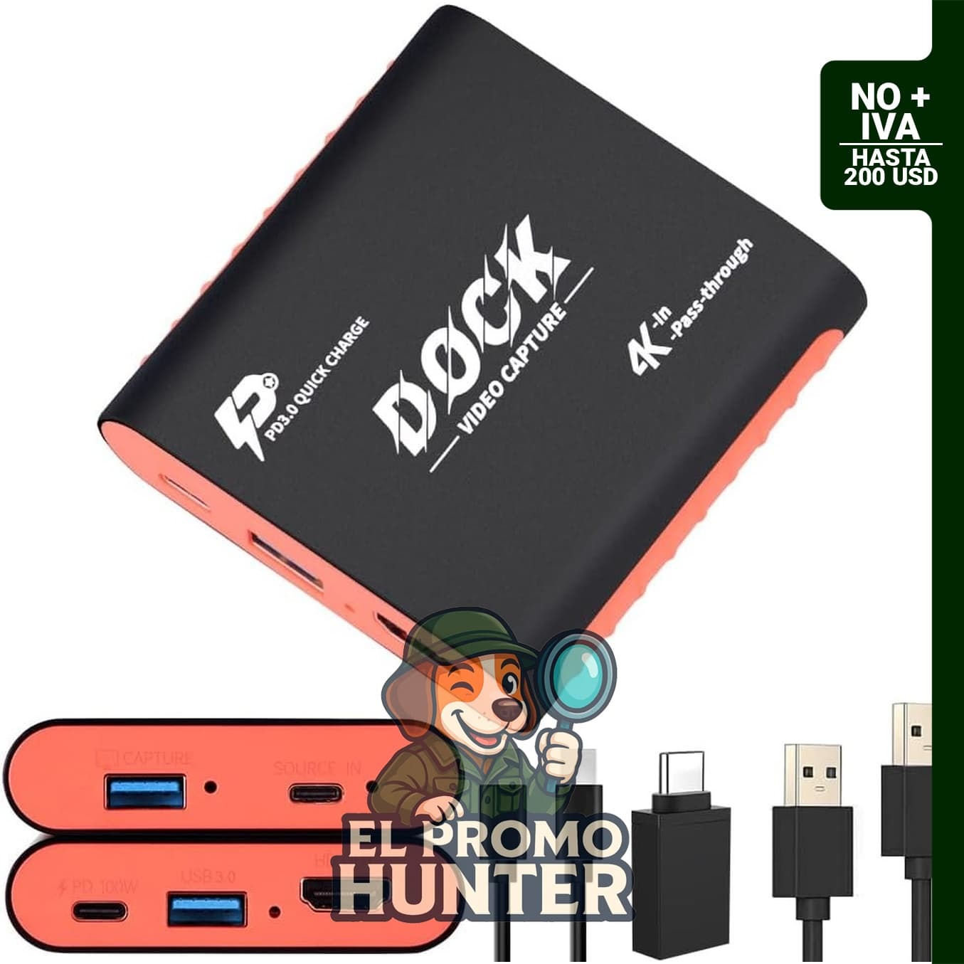 Switch 2 en 1 Dock y tarjeta de captura, 1080P 60FPS para Switch 2/OLED.