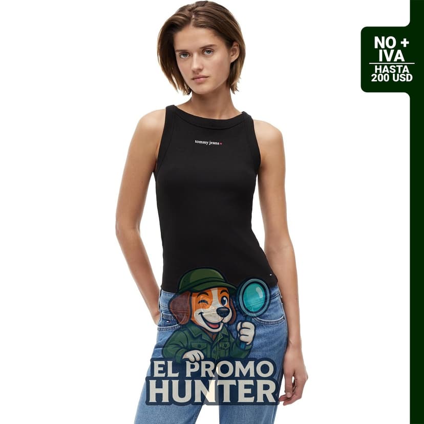 Camiseta sin mangas de algodón Tommy Jeans para mujer