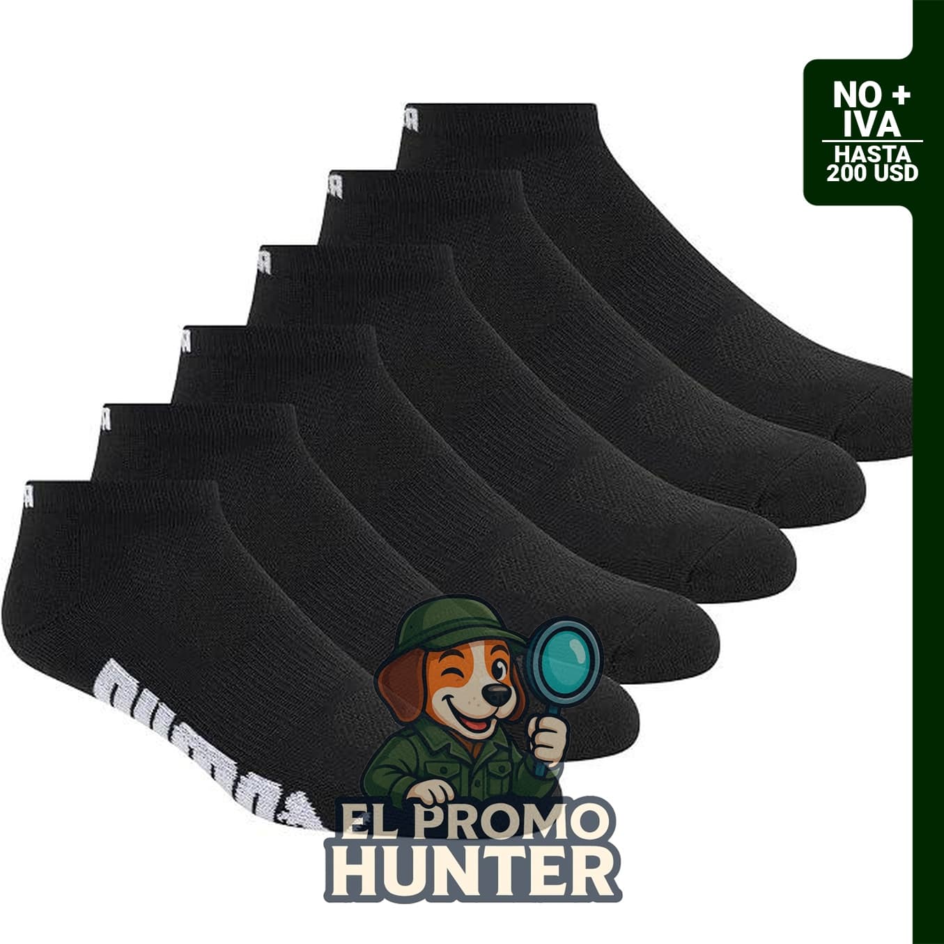 Calcetines de corte bajo Puma para hombre, paquete de 6 unidades.