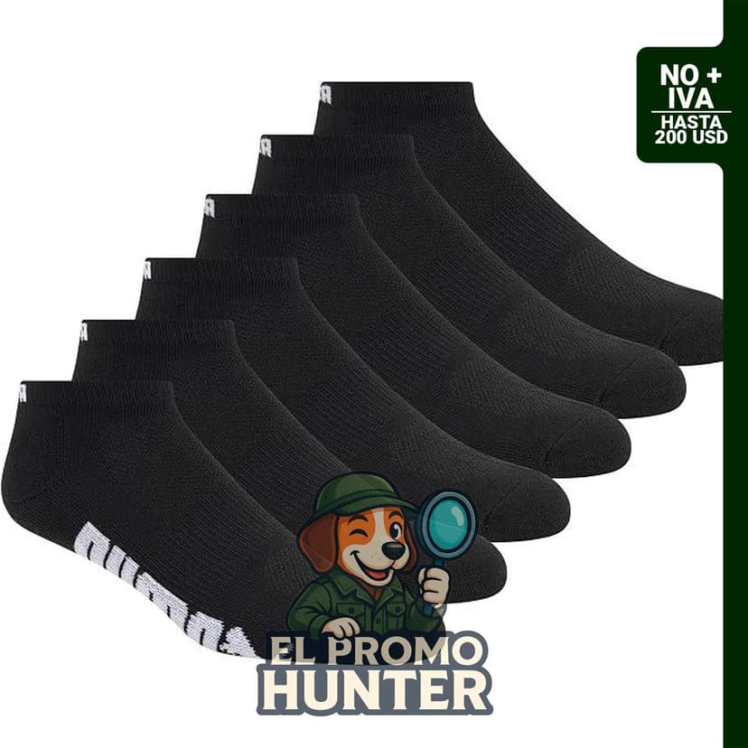 Calcetines de corte bajo Puma para hombre, paquete de 6 unidades.