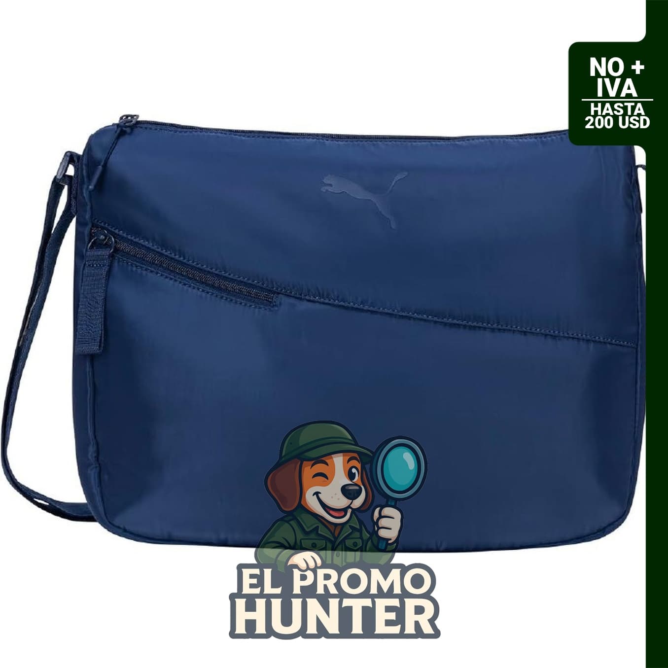 PUMA Women's Asymmetric Crossbody, bolso de tela con cierre de cremallera y correa ajustable.