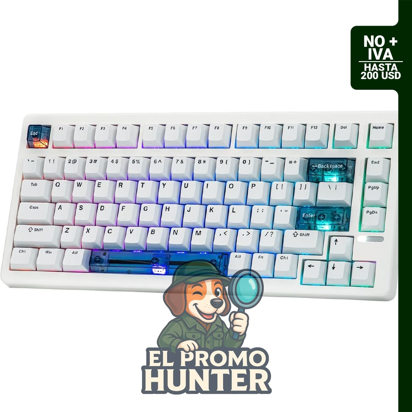 EPOMAKER Teclado para juegos HE80, con efecto Hall, sondeo de 8K, escaneo de 32K, retroiluminación RGB y funcionalidad SOCD.