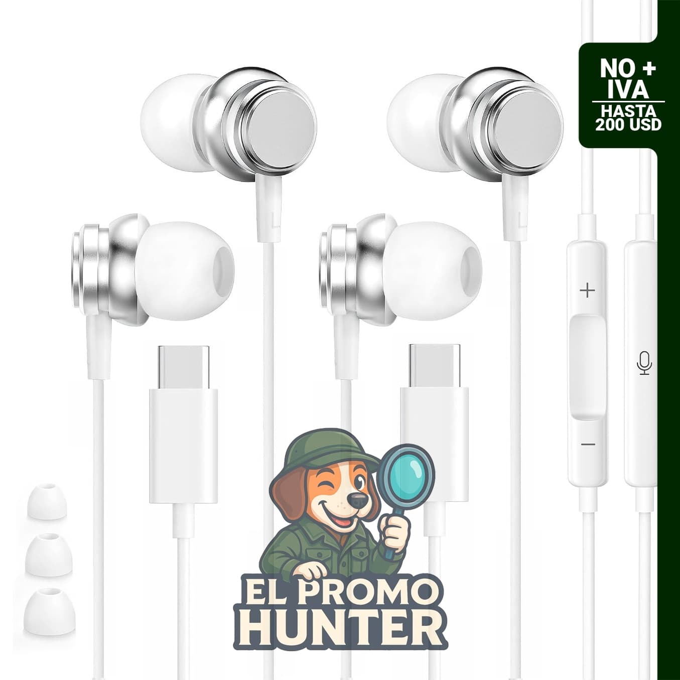 Auriculares USB C Tiloqua para iPhone 15, 16, 17 y Galaxy S26 Ultra, con micrófono y atracción magnética.