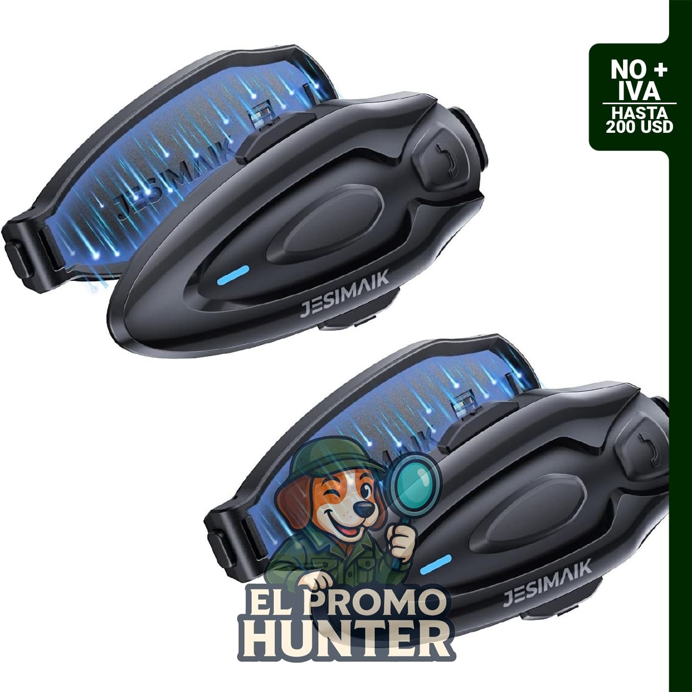Pack de 2 intercomunicadores Bluetooth 5.2 para moto.