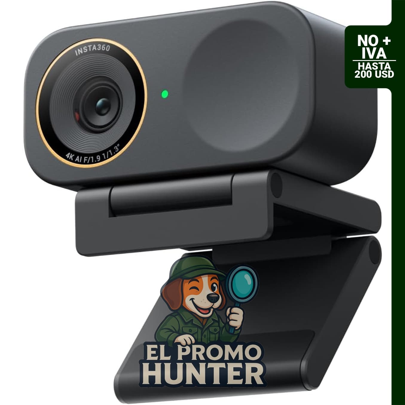 Insta360 Link 2C Pro - Cámara web 4K para PC/Mac con sensor de 1/1.3", baja luz y marco automático.
