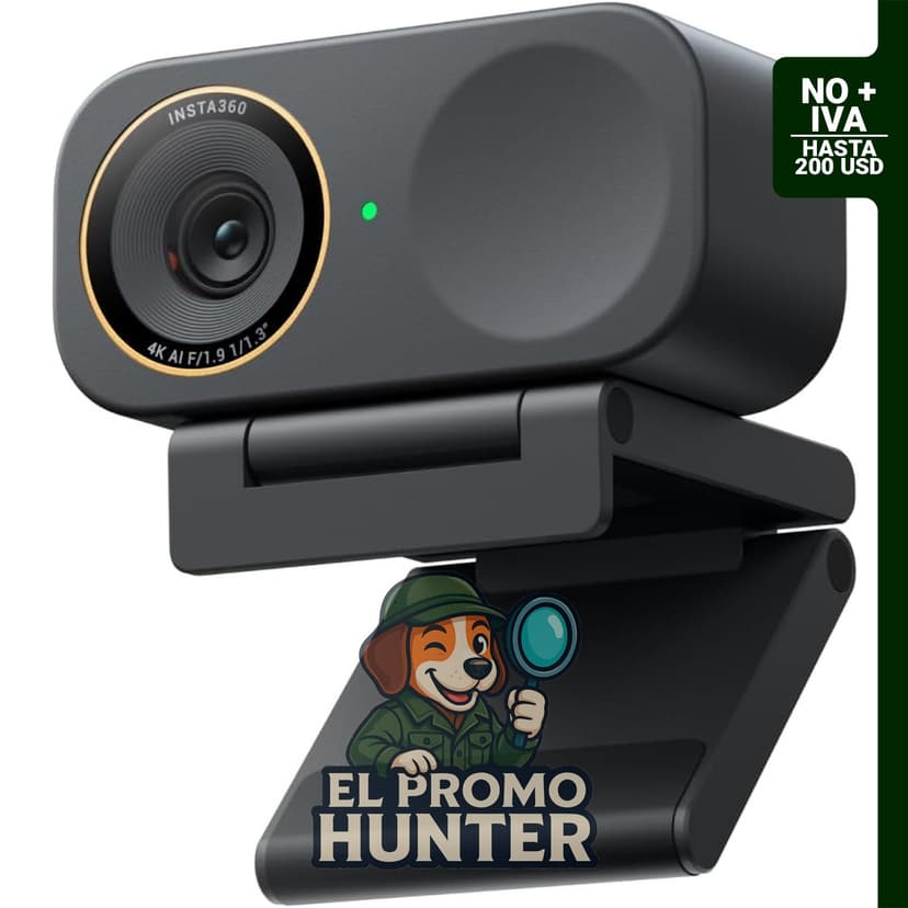 Insta360 Link 2C Pro - Cámara web 4K para PC/Mac con sensor de 1/1.3", baja luz y marco automático.