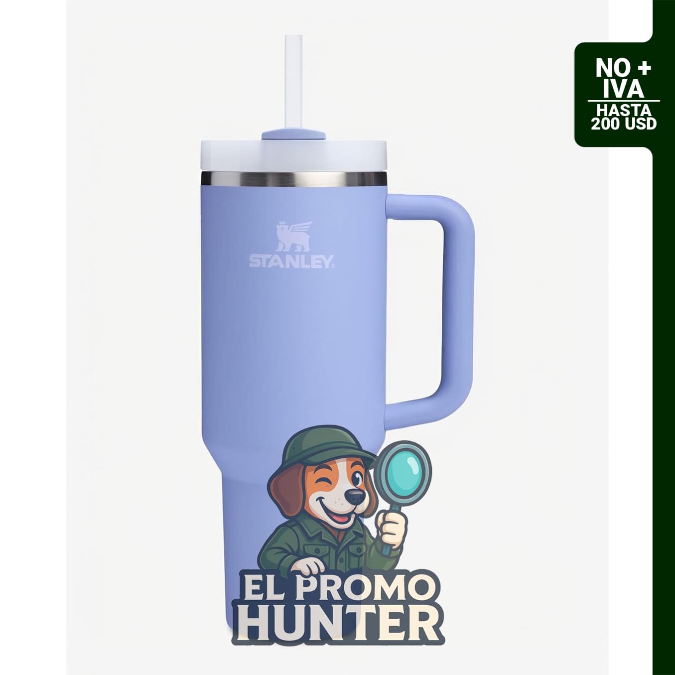 STANLEY Quencher H2.0, vaso de acero inoxidable de 40 oz con tapa Flowstate y popote.