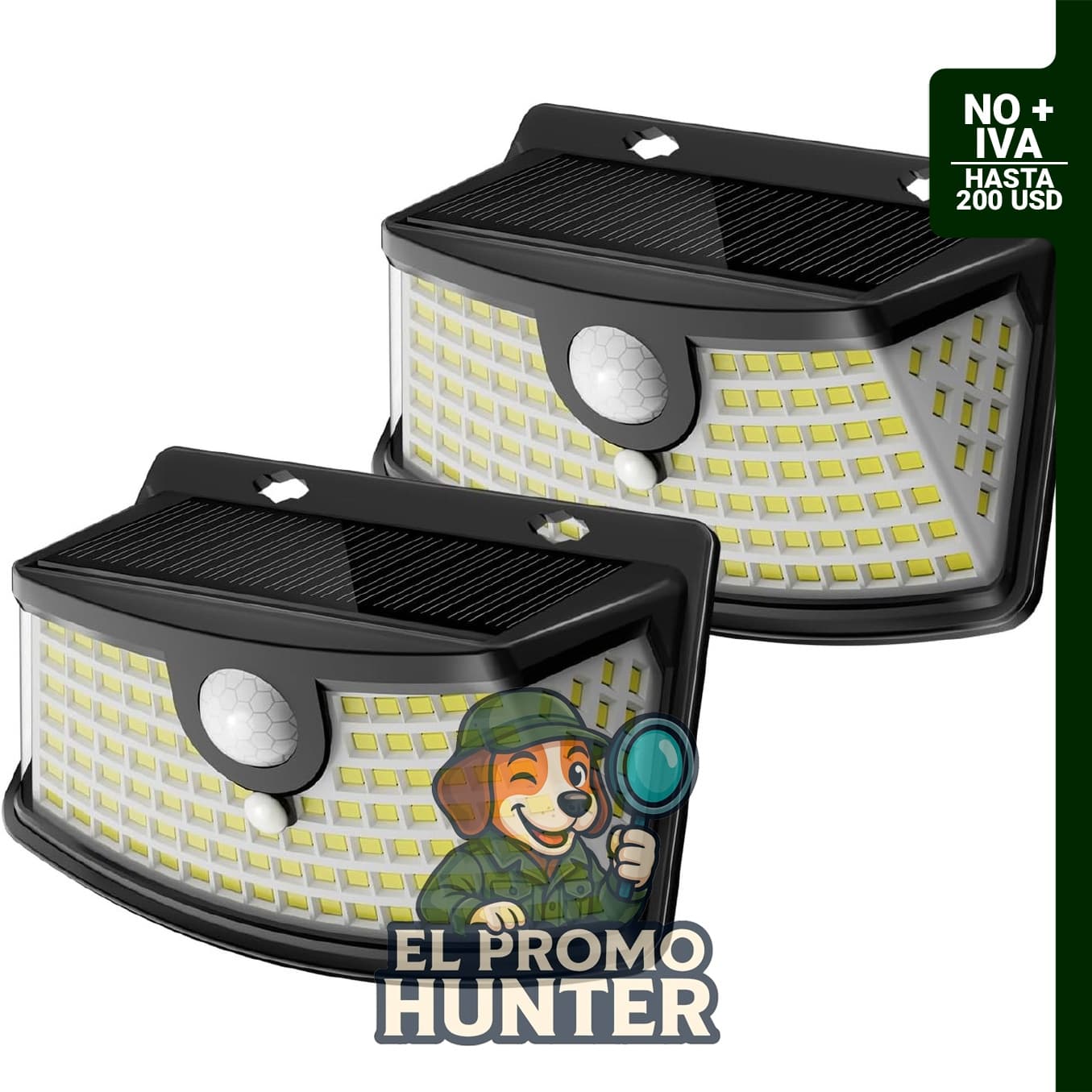 Aootek luces solares con sensor de movimiento, 120 LED, impermeable IP65, gran angular de 270°.