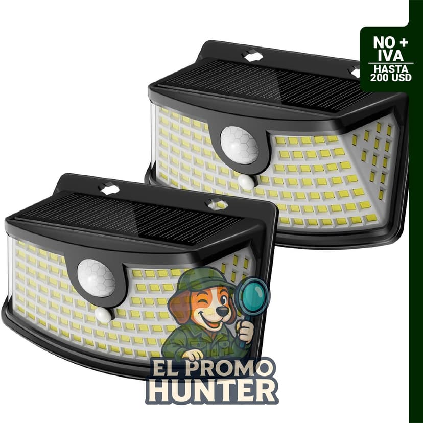 Aootek luces solares con sensor de movimiento, 120 LED, impermeable IP65, gran angular de 270°.