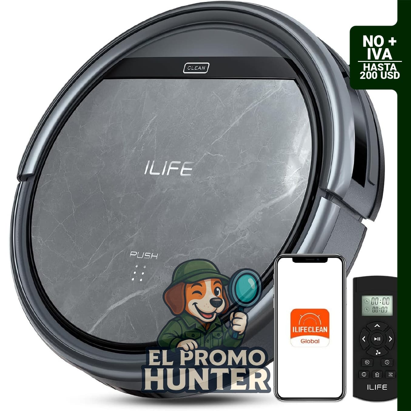ILIFE Robot aspirador V5s Max con succión máxima de 4000 Pa.