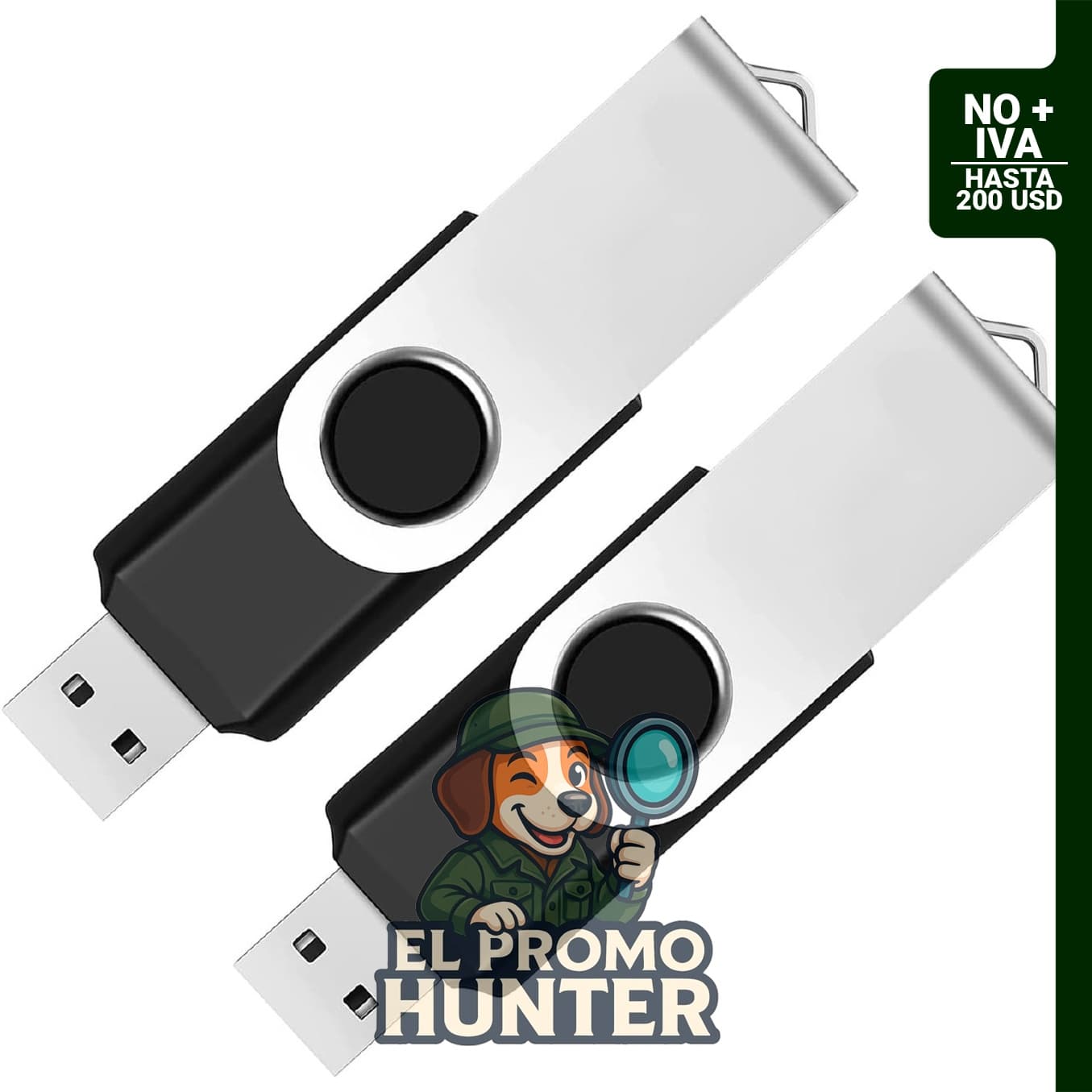 Paquete de 2 memorias USB de 32GB USB 2.0 con diseño giratorio y almacenamiento plegable.
