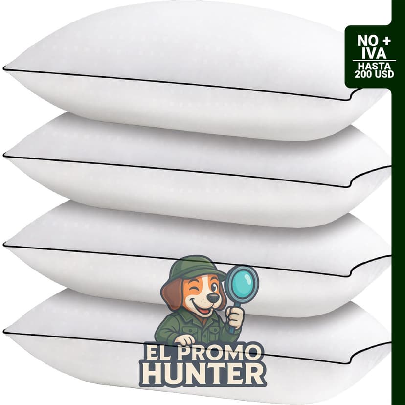 HIMOON Juego de 4 almohadas de cama, tamaño estándar, funda de microfibra.