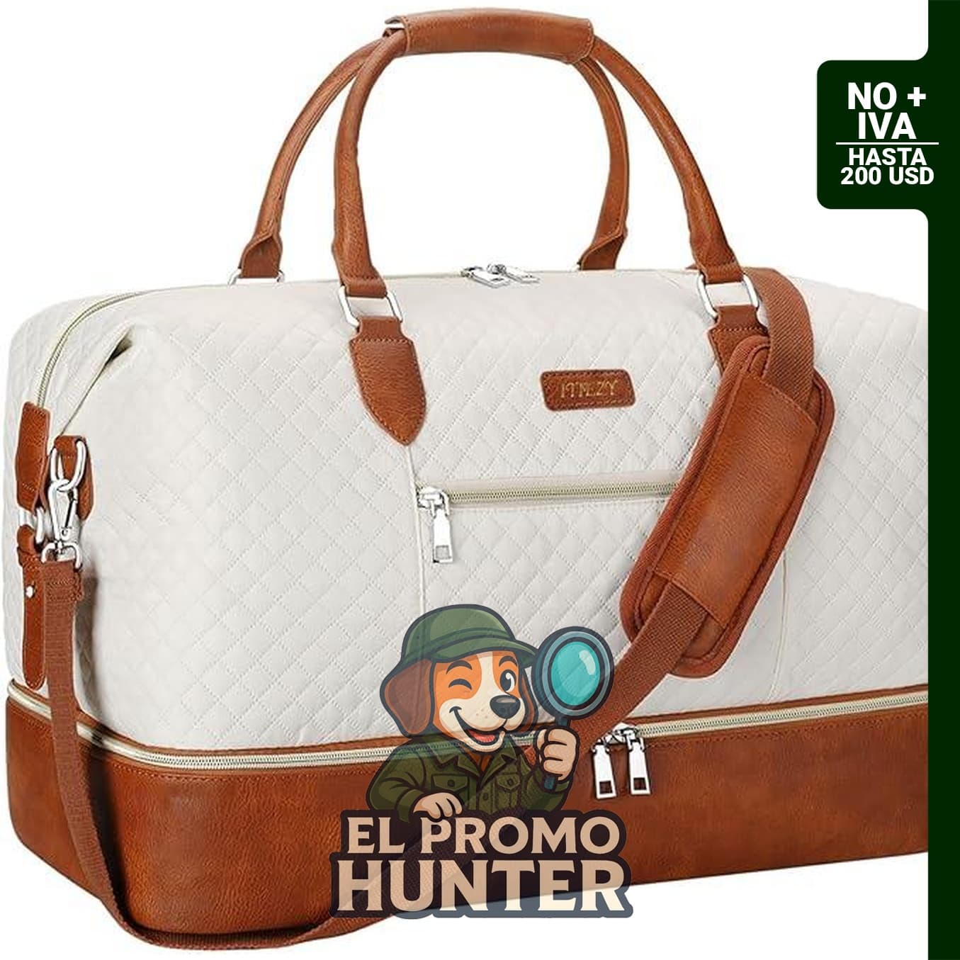 Bolsa de viaje de nailon para mujer con compartimento impermeable para zapatos, tamaño grande.