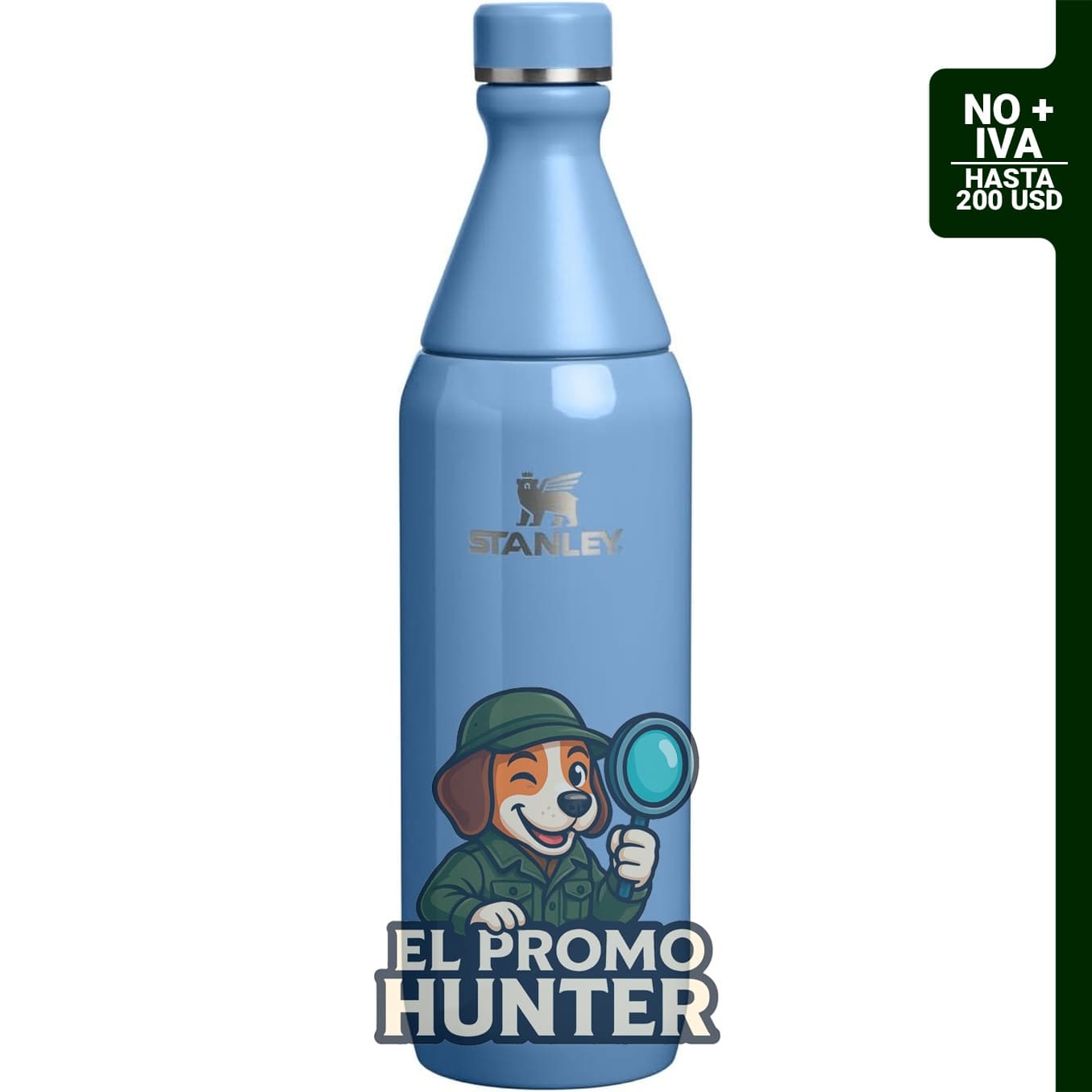 Stanley All Day Slim Bottle, 20 oz, acero inoxidable aislado, tapa giratoria a prueba de fugas.