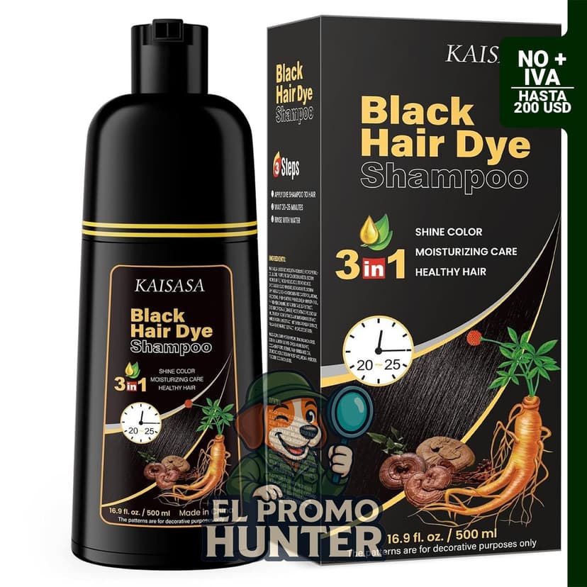 IIIMEIDU Champú para teñir el cabello gris, tinte natural negro, 500 ml