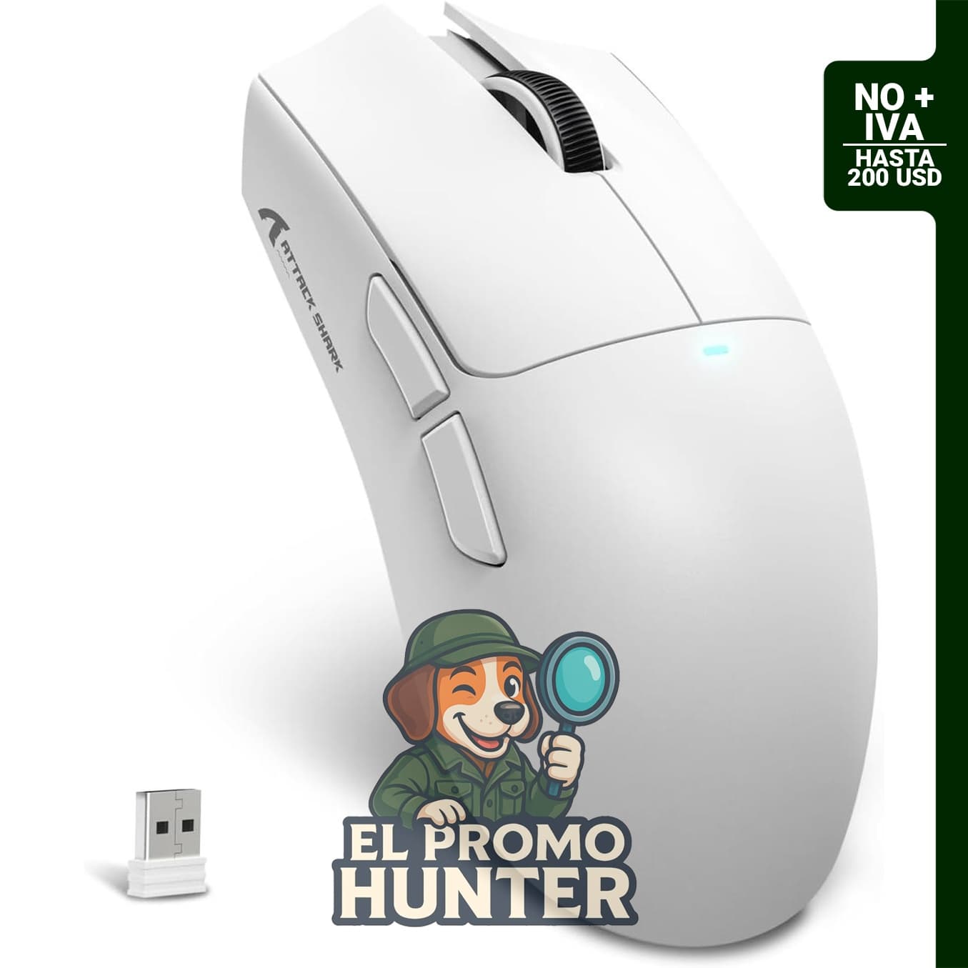 ATTACK SHARK X11 SE Ratón inalámbrico ultraligero para juegos, color blanco