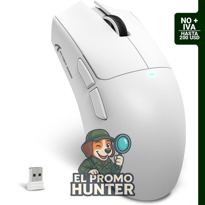ATTACK SHARK X11 SE Ratón inalámbrico ultraligero para juegos, color blanco