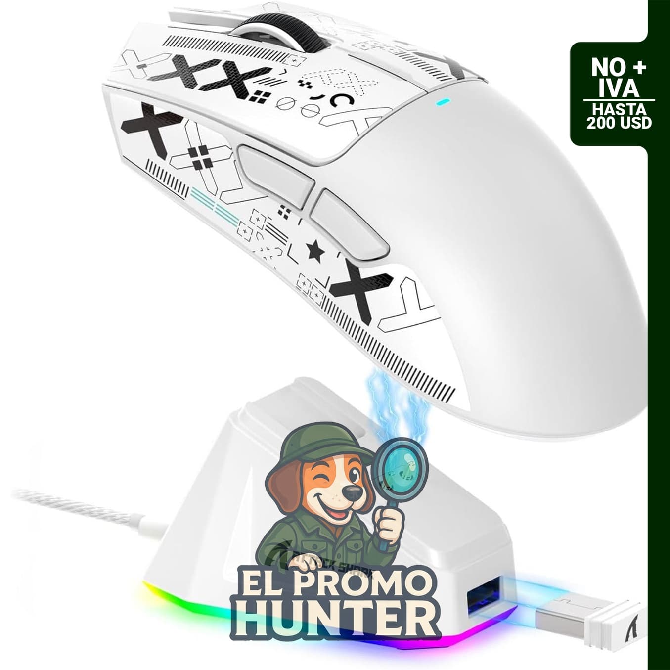 ATTACK SHARK Ratón inalámbrico para juegos X11 con sensor PAW3311, 22,000 DPI y conectividad trimodo.