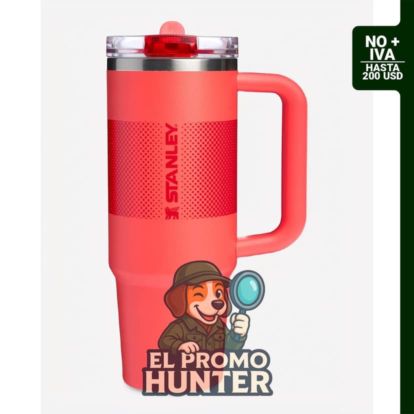 STANLEY Quencher ProTour, vaso con pajilla de 30 onzas (887 ml), color coral caliente.