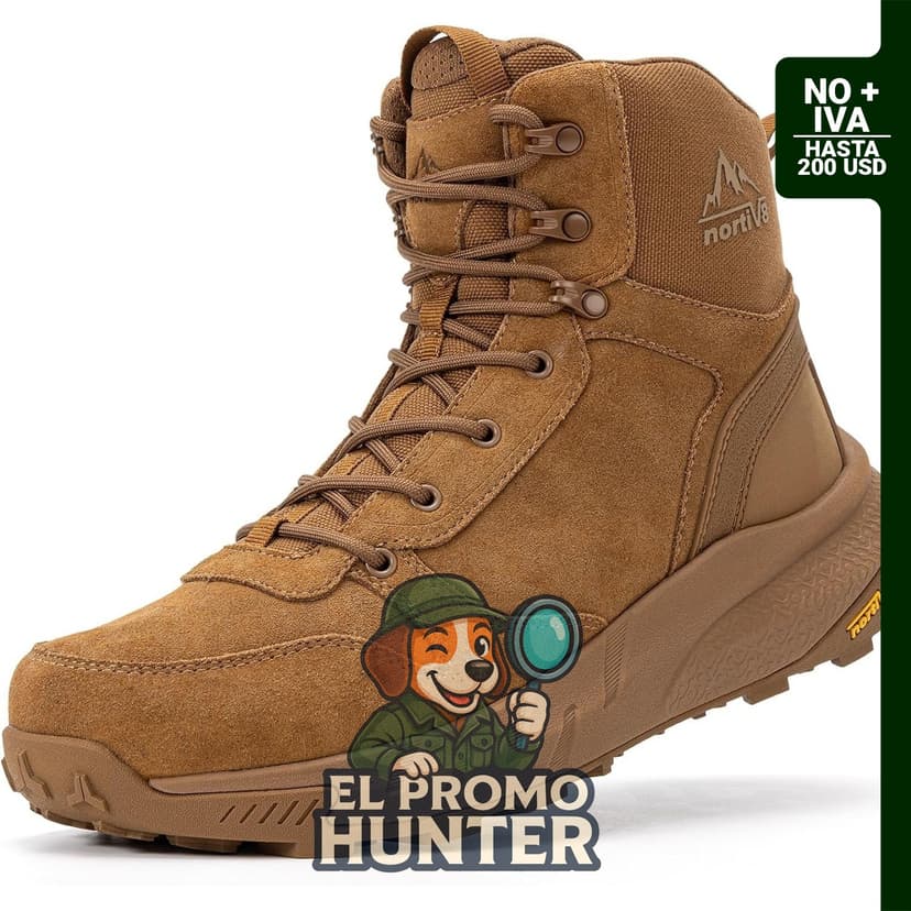 NORTIV 8 Botas tácticas militares para hombre, con cremallera lateral, diseñadas para trabajo y actividades al aire libre.