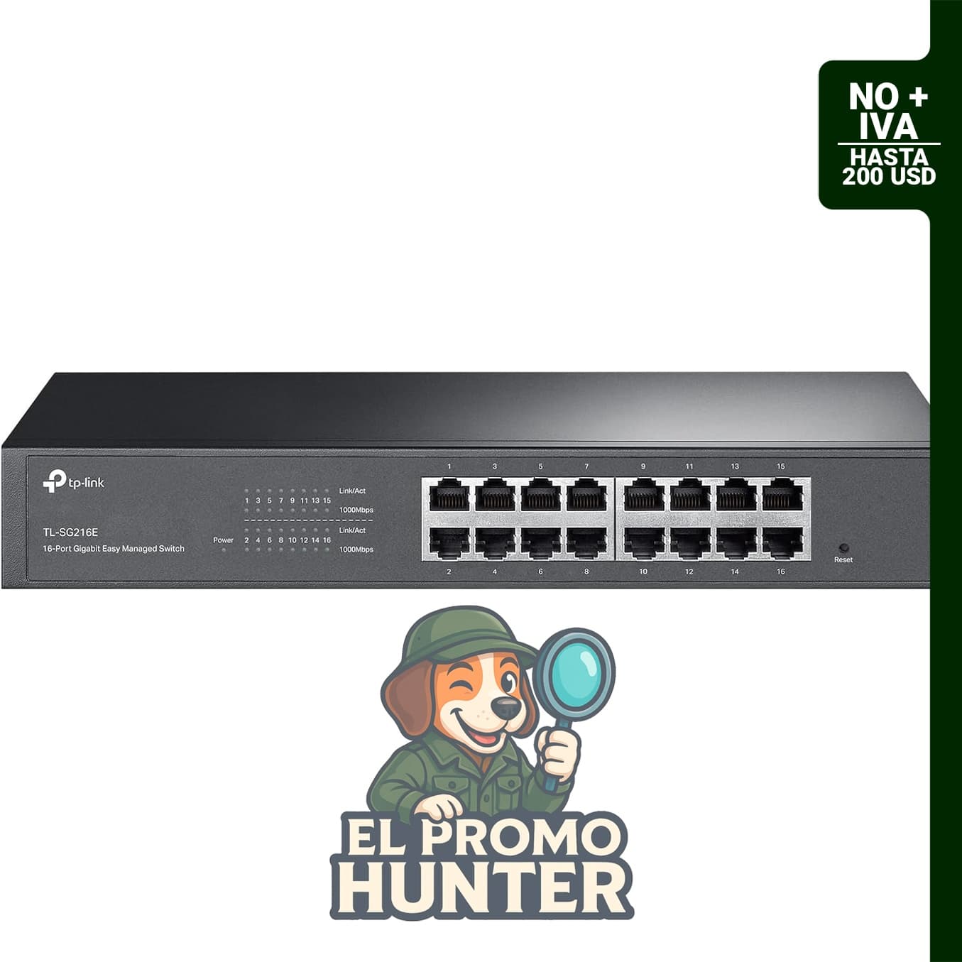 Switch Gigabit administrado de 16 puertos.