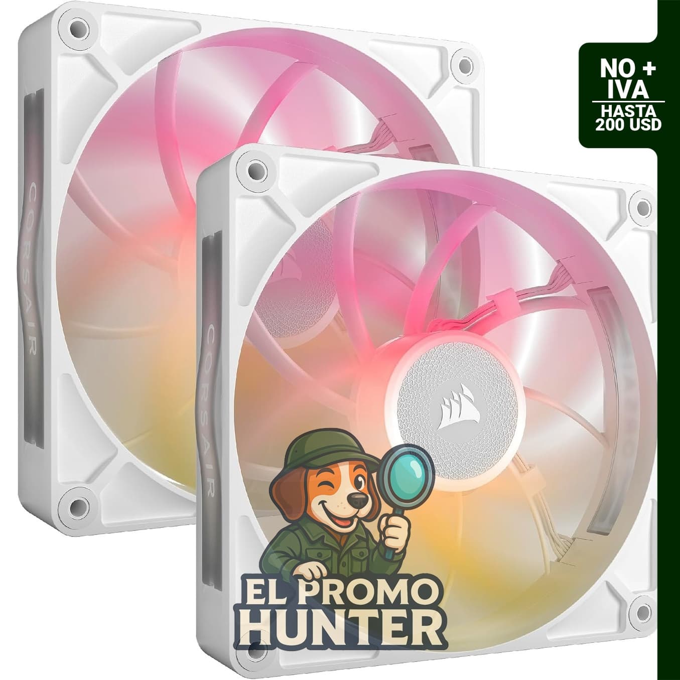 CORSAIR iCUE Link RX140 MAX RGB 140mm PWM Ventiladores con rodamiento de cúpula magnética y alta presión estática.