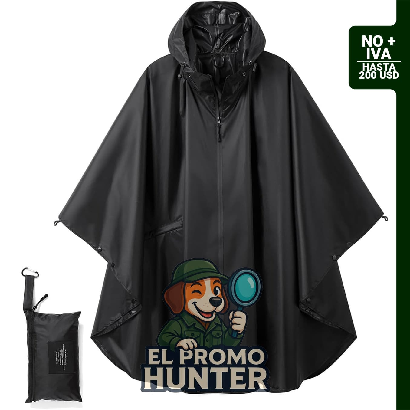 Chaqueta impermeable con capucha estilo poncho, con bolsillo, para adultos.