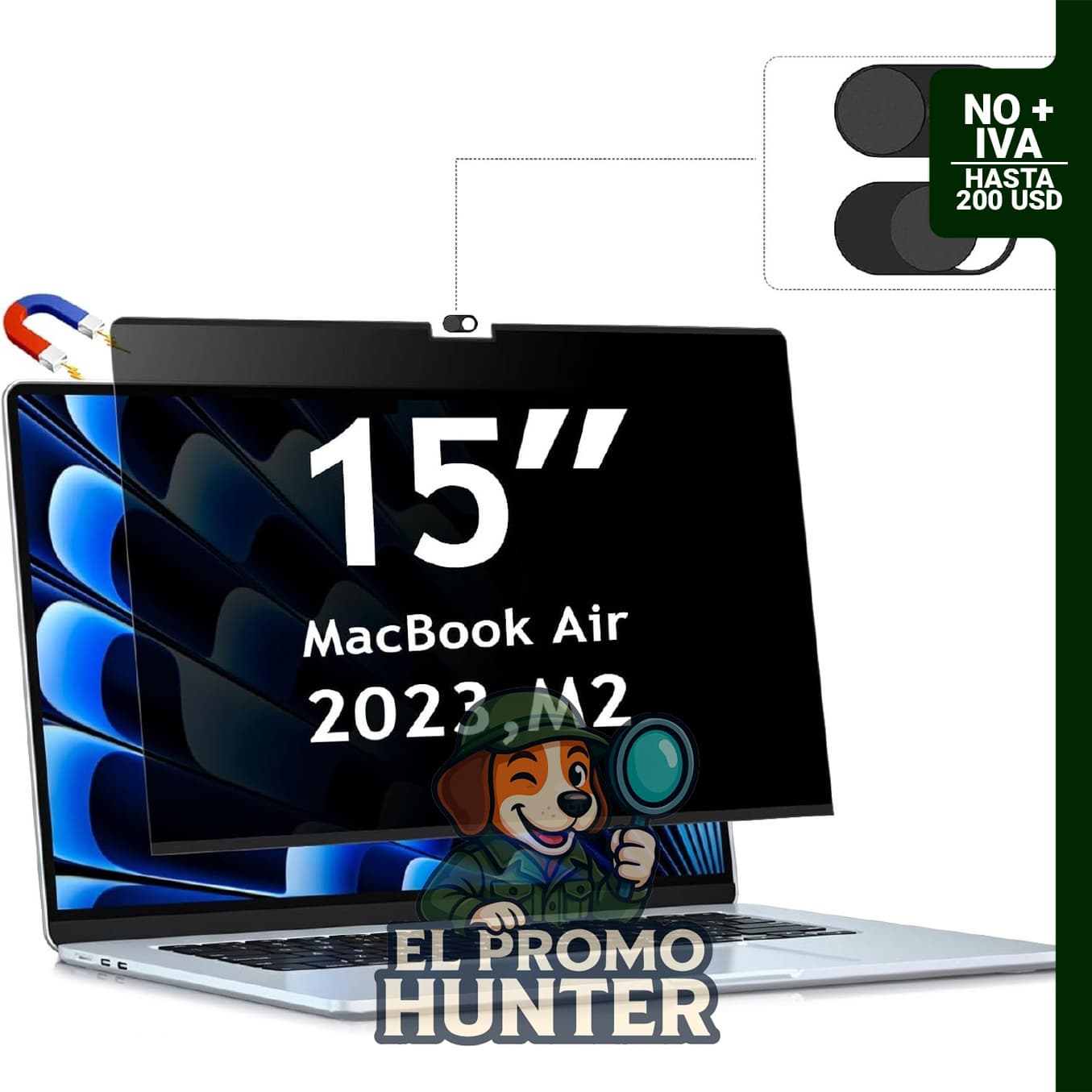 Pantalla de privacidad ZOEGAA para Macbook Air de 15" (2023-2026)