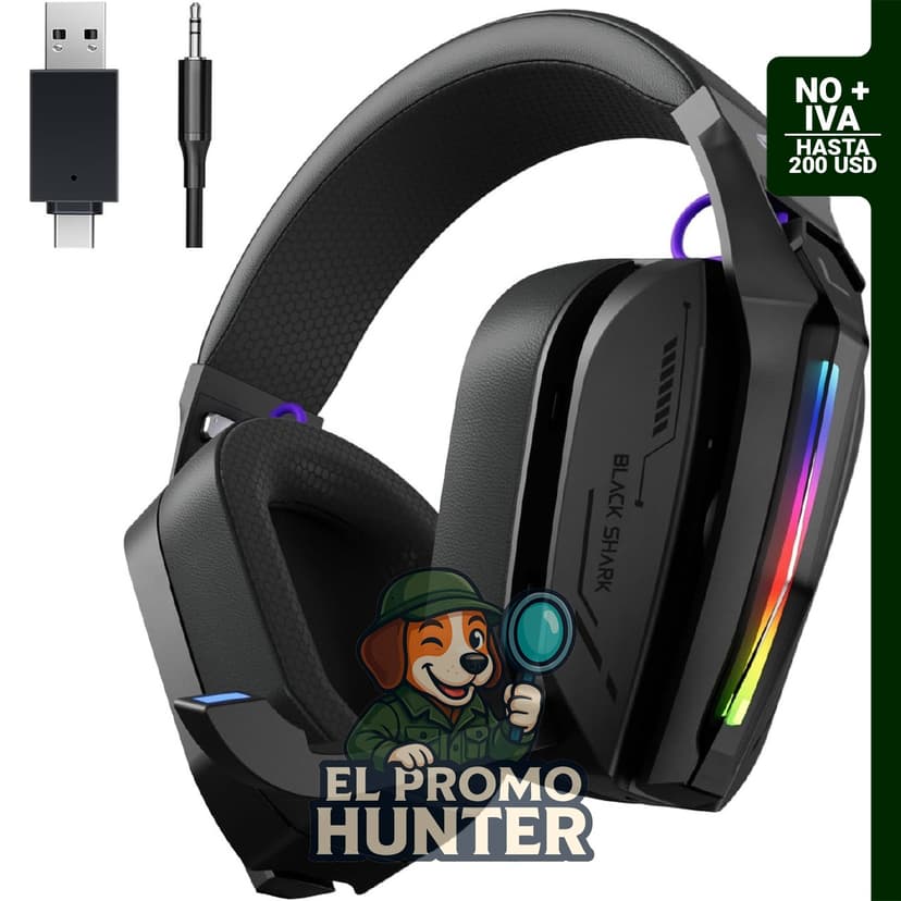 Black Shark Goblin X8, auriculares inalámbricos para juegos con Bluetooth 6.0, sonido envolvente 7.1 y micrófono con cancelación de ruido.