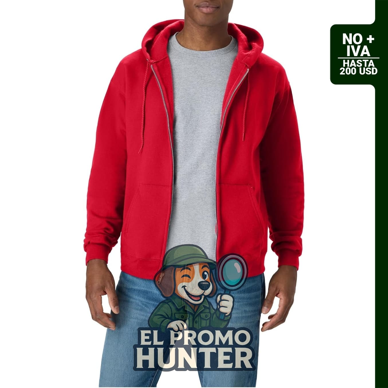 Hanes sudadera con capucha y cremallera completa para hombres, modelo Ecosmart, fabricada en polar.