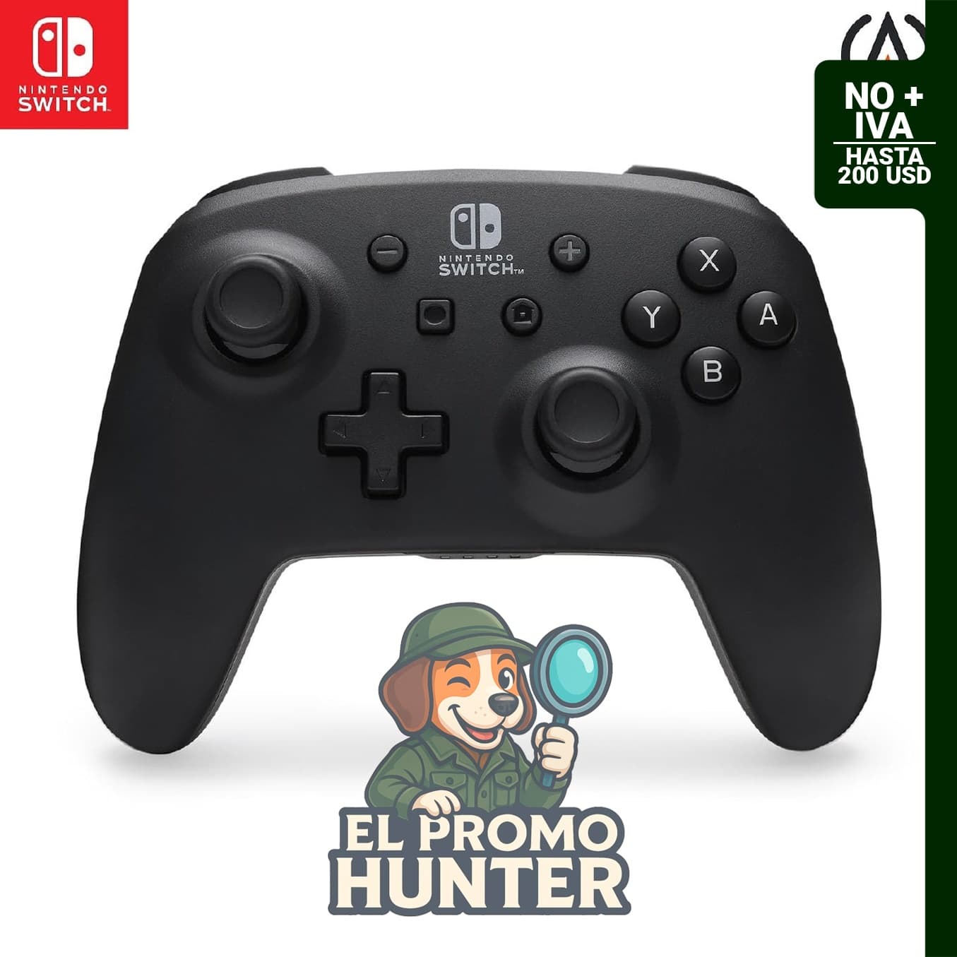 Control Inalámbrico PowerA para Nintendo Switch y Switch 2, color Jet Black, con Bluetooth y controles de movimiento.