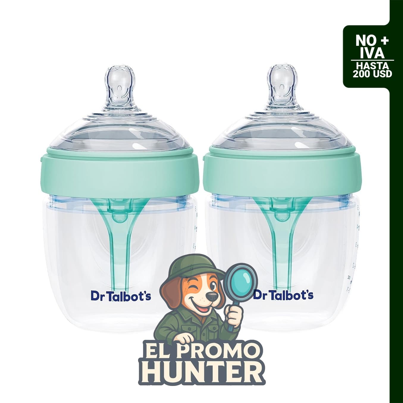 Pack de 2 biberones anticólicos de silicona de 148 ml.