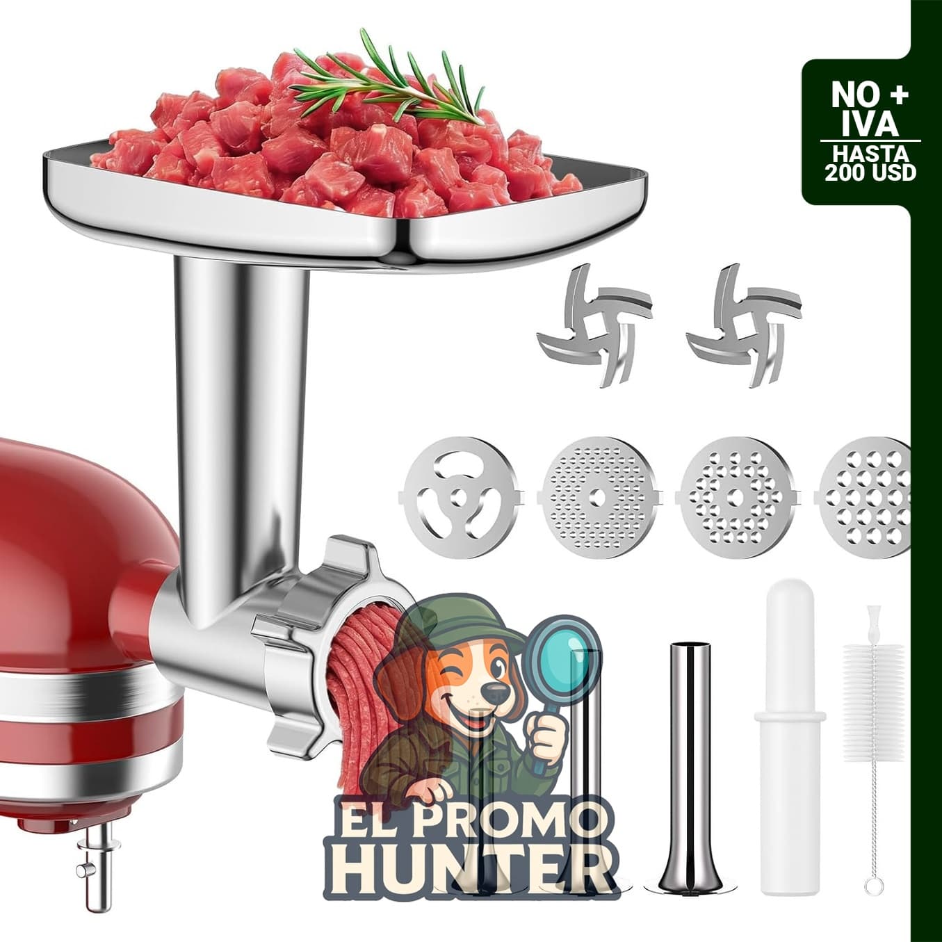 Accesorio Fgreeble para picadora de carne compatible con batidora de pie KitchenAid.