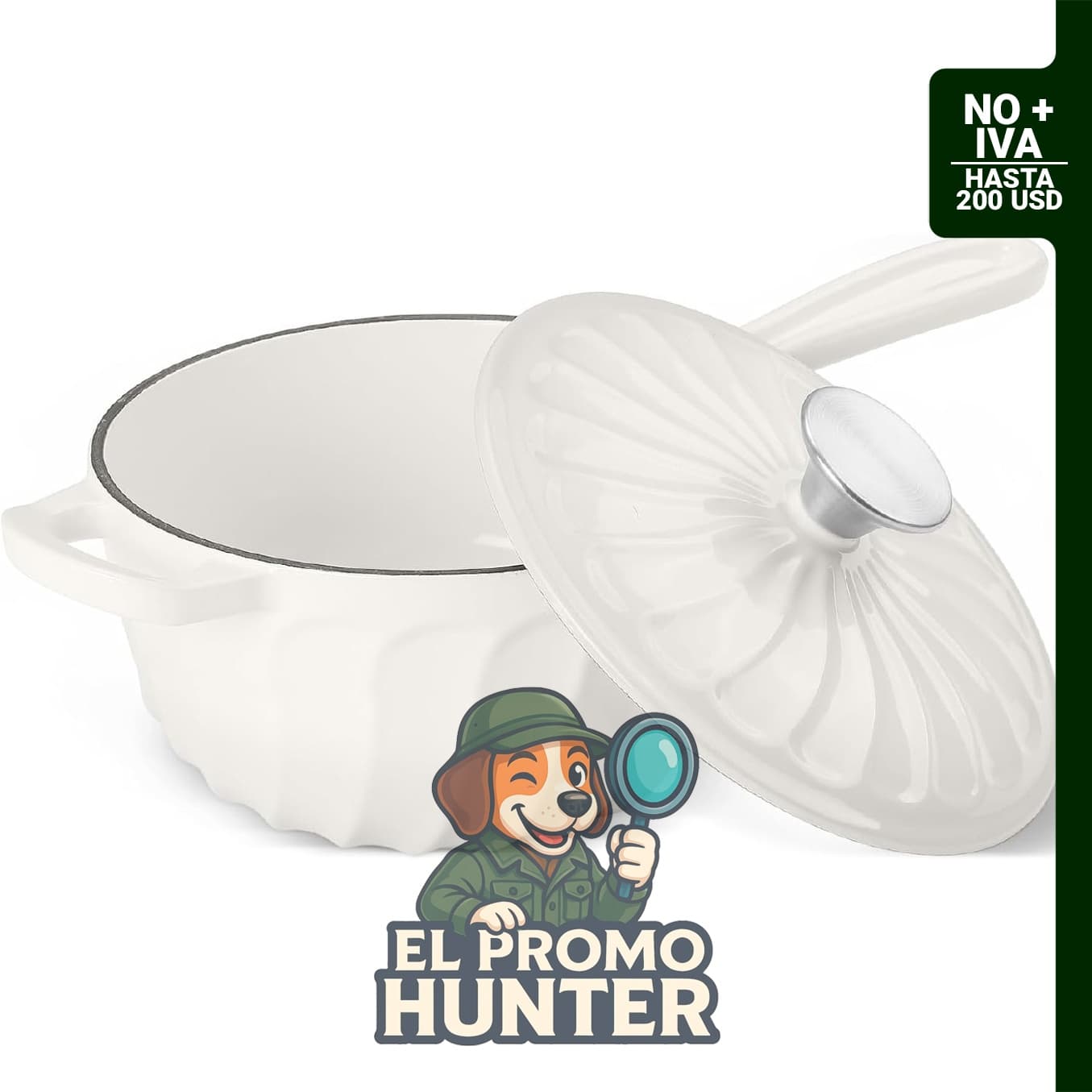 Cacerola de hierro fundido esmaltado de 1,89 L con tapa.