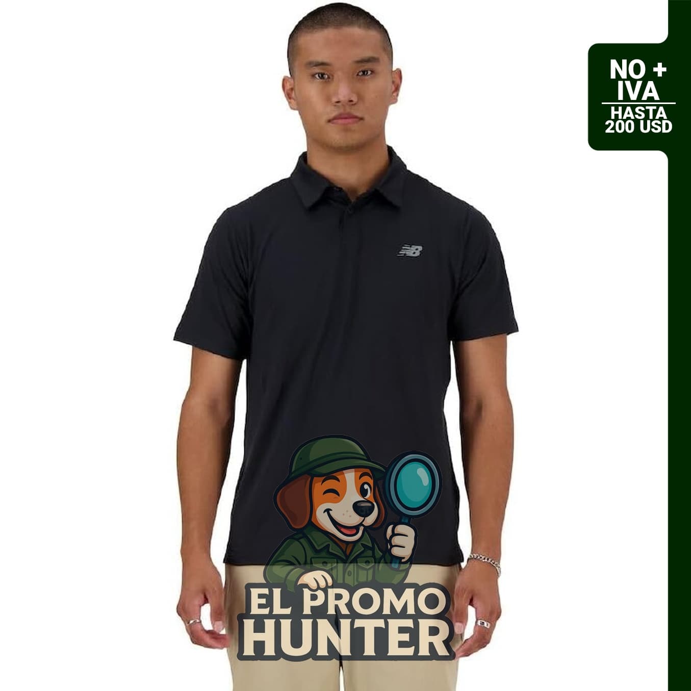 New Balance Polo Performance para hombre, prenda deportiva de poliéster.