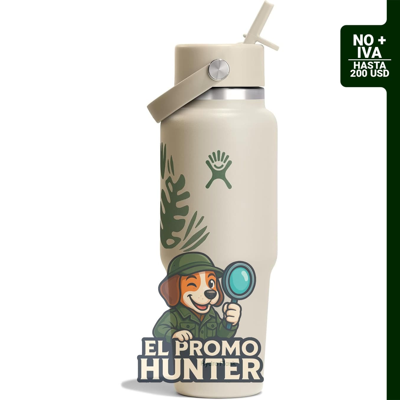 Hydro Flask Botella de agua de viaje de acero inoxidable aislado, 32 oz (946 ml) con tapa ancha y pajilla.