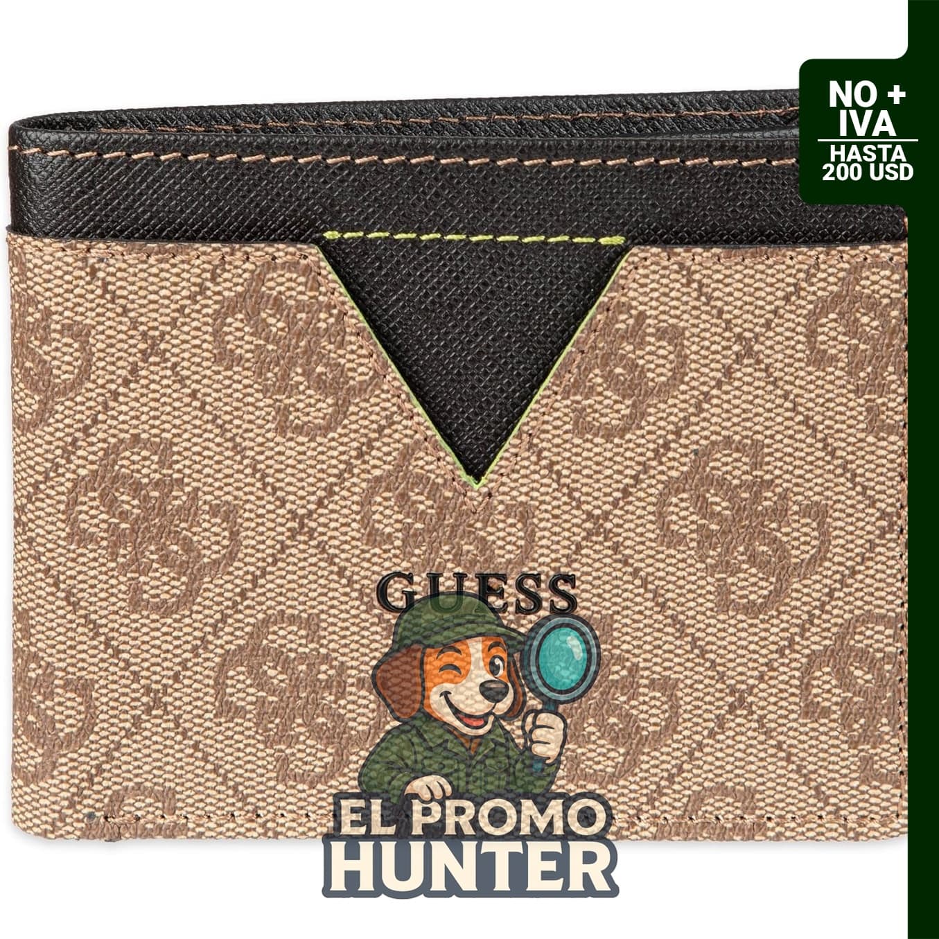 Billetera de cuero Guess para hombre con diseño de pasador.