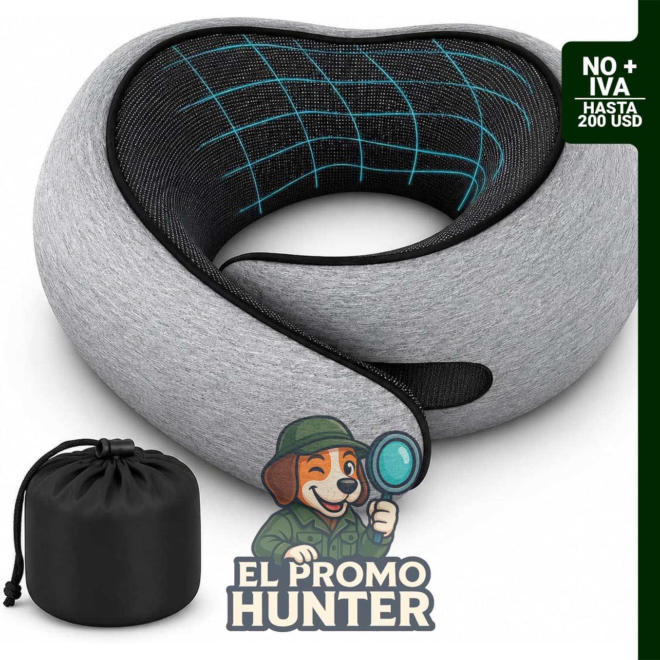 Almohada de viaje de cuello de espuma viscoelástica Twist.