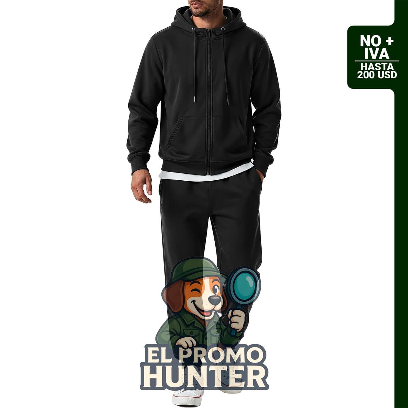 Conjunto deportivo de 2 piezas para hombre, incluye sudadera con capucha.