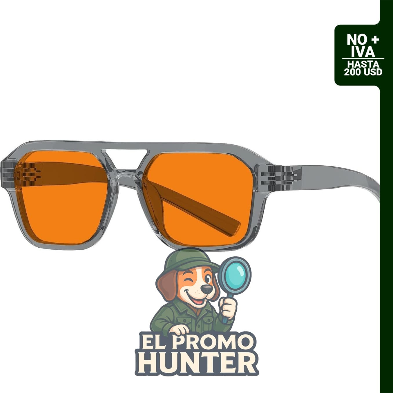 Eyekepper Pilot - Lentes de bloqueo de luz azul, color gris, con tintado naranja para reducir la fatiga ocular.