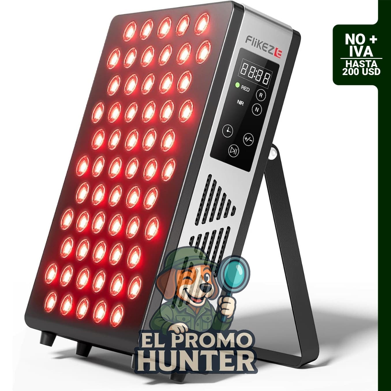 FLIKEZE panel de terapia de luz roja para cara y cuerpo.