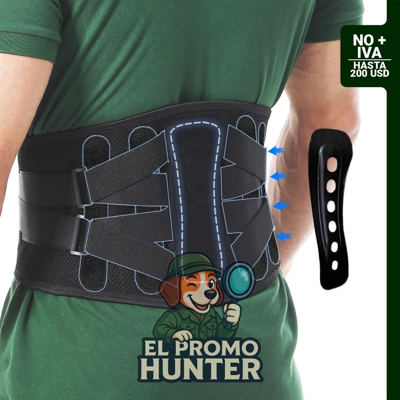 Paskyee Soporte de espalda ajustable para dolor lumbar, con sistema de soporte biónico.