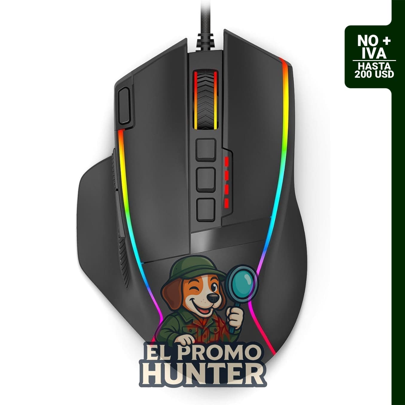 Redragon Ratón para juegos con cable, sensor óptico de 26,000 DPI, RGB programable y botón de fuego.