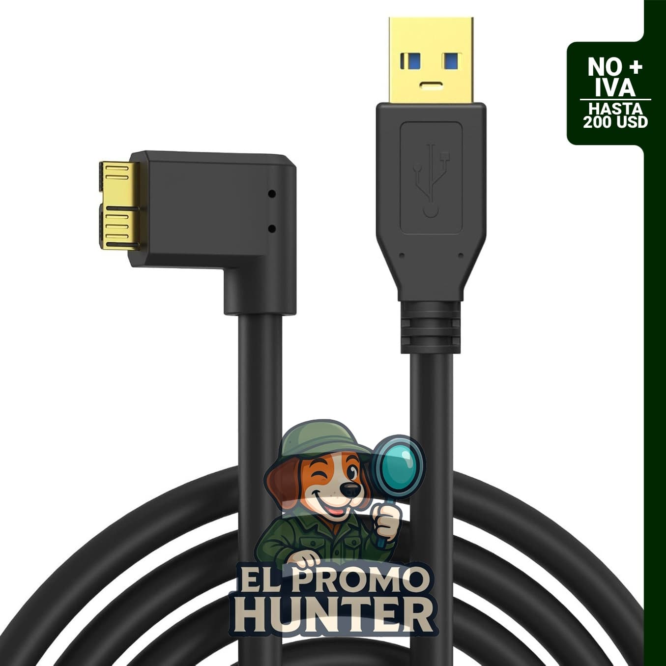 Cable USB A a Micro B de 16 pies (5 Gbps) para grabación de fotos y videos, compatible con cámaras Canon y Nikon.