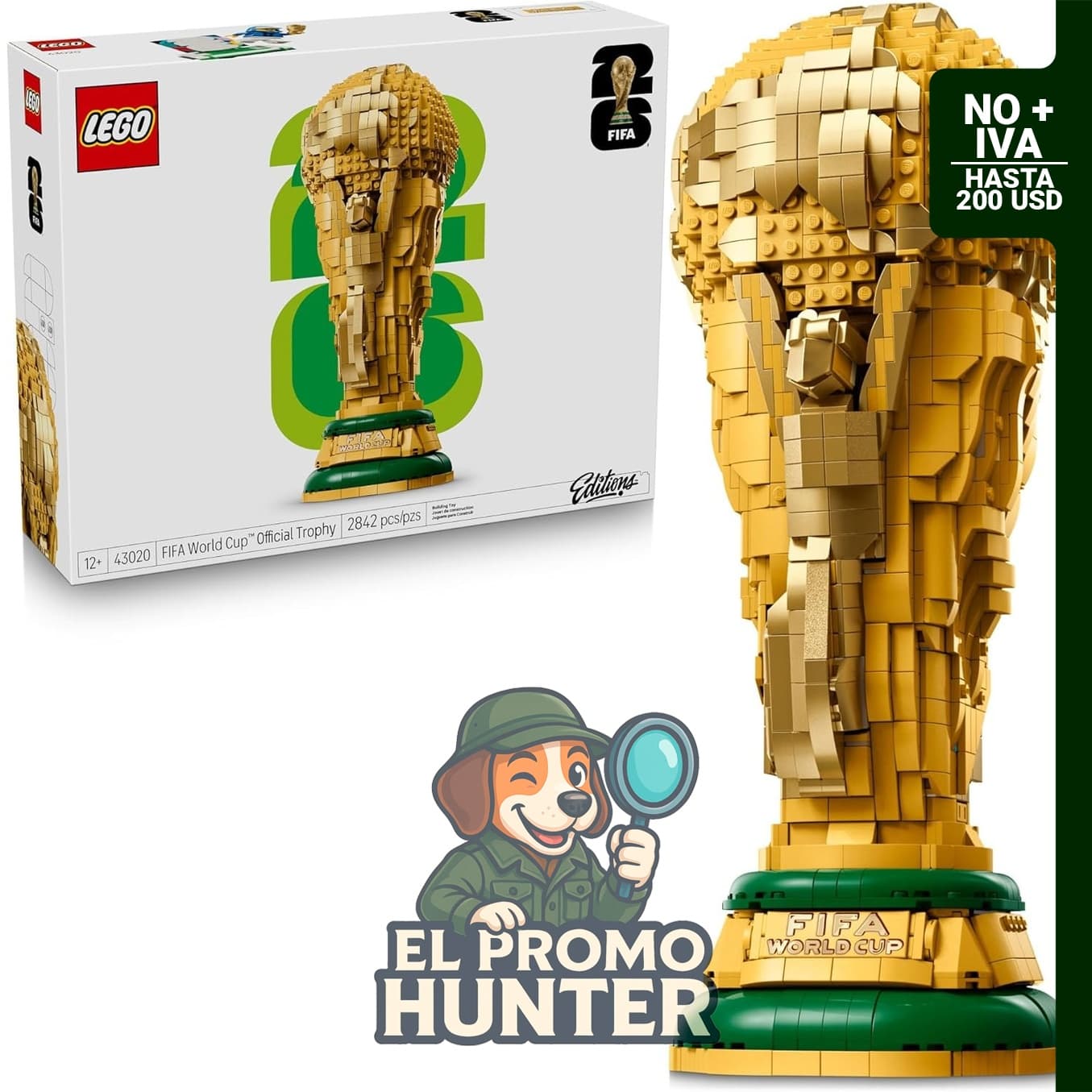 Conjunto de construcción del trofeo oficial del Mundial de la FIFA de LEGO Ediciones, kit para exhibición.