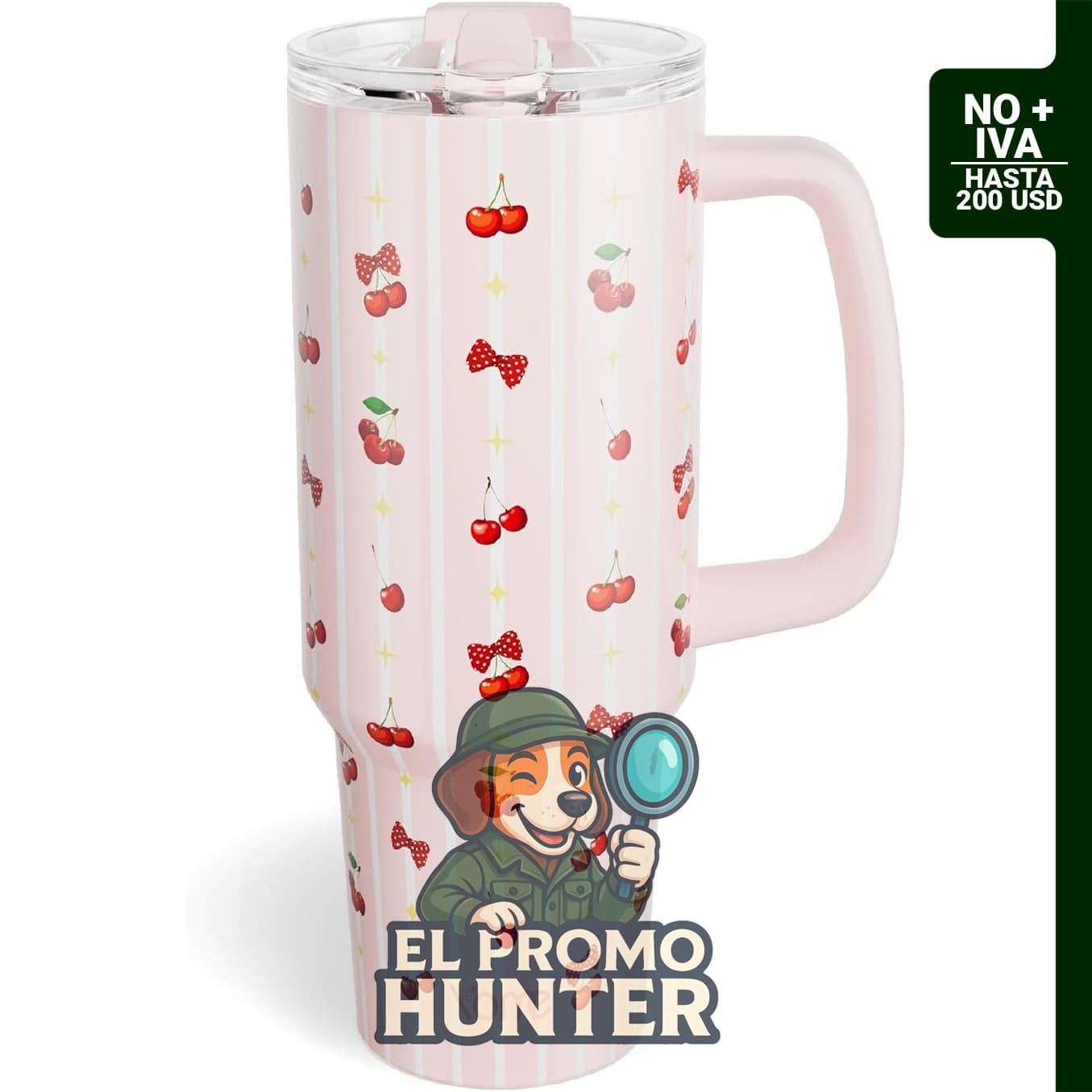 YOME Vaso de 40 oz (1.18 L) de acero inoxidable con asa y popote abatible, apto para lavavajillas.