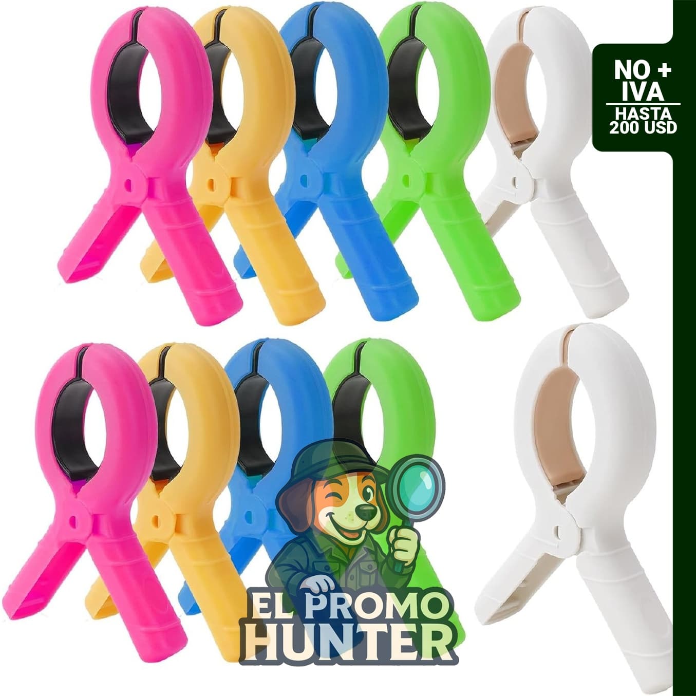 Clips de toalla para silla de playa QmutGUiL, 10 clips grandes de plástico resistentes.