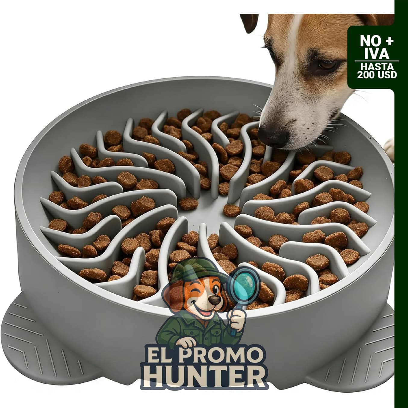 Nalchios Cuenco de silicona antideslizante para perros y gatos, fácil de limpiar y sin BPA.